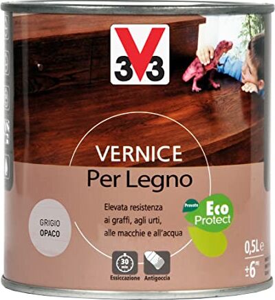 V33 Vernice per Legno Grigio Opaco 0,5 L