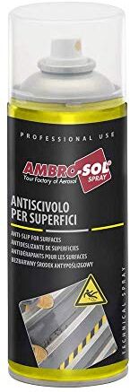 Ambro-Sol Antiscivolo per Superfici, Spray per il Trattamento Antiscivolo di Superfici come Scale, Rampe e Piatti Doccia, Bomboletta Spray in Banda Stagnata Riciclabile da 400 ml, Giallo