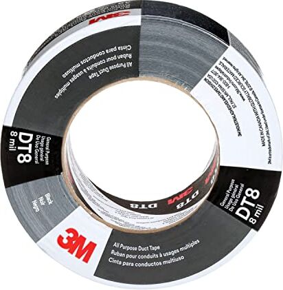 3M Nastro adesivo telato universale DT8, Nero, 48 mm x 55 m, 0.2 mm, confezionati singolarmente