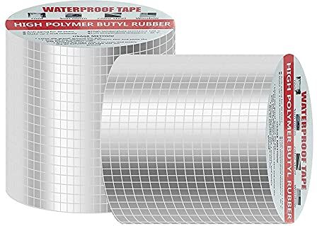 Taipintee Nastro Sigillante Impermeabile 100mmx5m Nastro Sigillante in Gomma Butilica, Nastro Alte Temperature, Impermeabile, per Riparazioni Tubi Acqua, Tetto, Parasole, Pavimento, Cucina, Grondaie