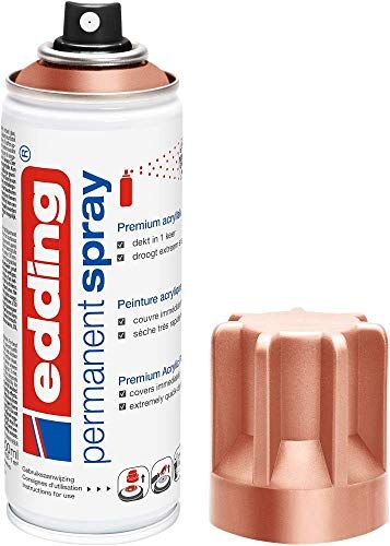 Edding 5200 Spray Permanente, Rame Prezioso Opaco, 200 Ml, Vernice Acrilica Premium per Dipingere e Decorare Vetro, Metallo, Legno, Ceramica, Plastica, Tela, Smalto Acrilico, Vernice Spray