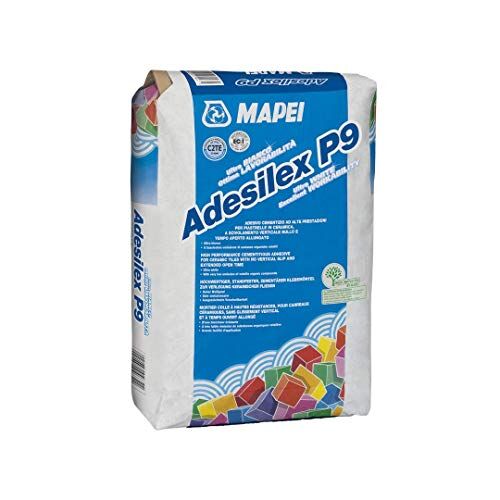 MAPEI Adesivo cementizio bianco per incollaggio di piastrelle ceramiche e materiale lapideo 25Kg Adesilex P9  Colore: BIANCO