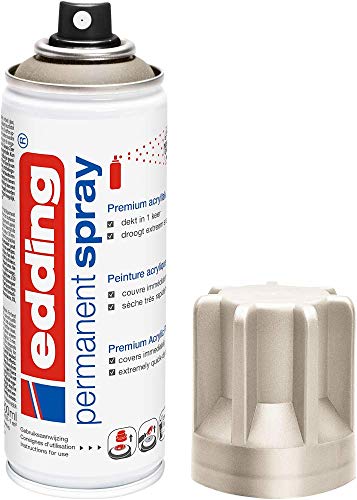 Edding 5200 Spray Permanente, Oro Champagne Opaco, 200 Ml, Vernice Acrilica Premium per Dipingere e Decorare Vetro, Metallo, Legno, Ceramica, Plastica, Tela, Smalto Acrilico, Vernice Spray