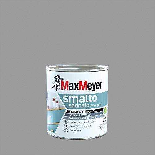 MAXMEYER Smalto All'Acqua Poliuretanico Satinato Grigio Pietra 0,75 L