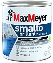 MAXMEYER Smalto All'Acqua Poliuretanico Brillante Bianco 0,75 L