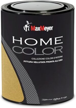 MAXMEYER Pittura colorata lavabile finitura metallizzata per interni Home Color ORO 0,75 L