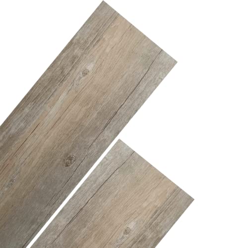 MAKA Pavimento PVC Adesivo Effetto Legno Parquet Listone (15 PZ) Rivestimento Vari Colori Rovere Rustico Pellicola Copri Piastrelle Autoadesivo senza Ftalati Interno 2 metri2 ()