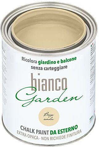 bianco Shabby CHALK PAINT DA ESTERNO biancoGarden Beige Corda Ricolora giardino e balcone SENZA CARTEGGIARE e SENZA FINITURA (1 Litro)