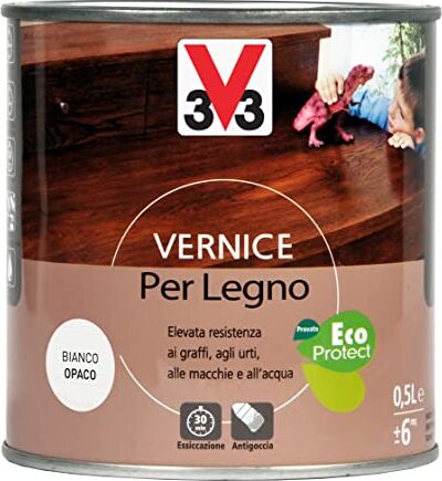 V33 Vernice per Legno Bianco Opaco 0,5 L