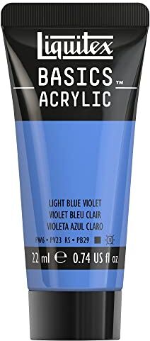 LIQUITEX Basics, Pittura Acrilica, Pigmenti per Artisti Monopigmentati, Resistente alla Luce, Durevole nel Tempo, Finitura Satinata, Tubetti da 22 ml, Viola Porpora Chiaro