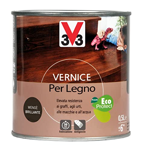 V33 Vernice per Legno Wengè Brillante 0,5 L