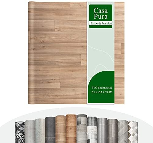 casa pura CV Atlantic Silk Oak 973M Rivestimento per pavimento in PVC extra resistente all'abrasione (espanso), effetto legno, superficie strutturata, al metro (100 x 400 cm)