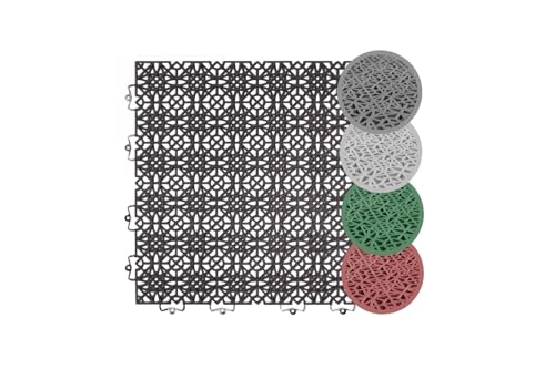 andiamo 202.404 Lotto 7 Tessuto plastico Quadrato per Pavimenti (38 x 38 cm, 1 m), Colore Nero