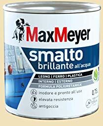 MAXMEYER Smalto All'Acqua Poliuretanico Brillante Bianco Panna 0,75 L