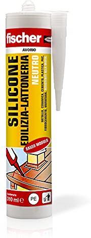 Fischer , Silicone Sigillante SBM 310 Avorio, Neutro a Basso Modulo, Elastico, Senza Solventi, per Edilizia, Lattoneria, Facciate, Vetrate, Inodore, uso Esterno / Interno, 9369