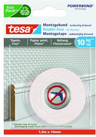 Tesa Mounting Tape for Wallpaper & Plaster 10kg/m