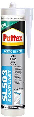 Pattex Sigillante Silicone Acetico Multiuso SL 503, Antimuffa, per Acquari, Vetrate su Legno o Metallo Preverniciato, Per Isolamento Termico, Certificato ISO 11600, Trasparente, 300 ml