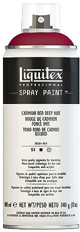 LIQUITEX Vernice Spray Professionale A Base D'acqua, Rosso Di Cadmio Scuro Imitazione, 400ml, 1 Pezzo