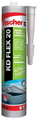 Fischer KD FLEX 20 Bianco, Sigillante adesivo per sigillatura e incollaggio di giunzioni soggette a dilatazioni, 290 ml, 541567