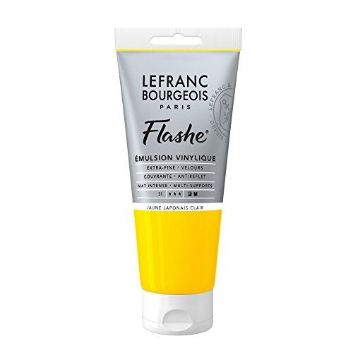 Lefranc Bourgeois Flashe  Colore acrilico giallo giapponese chiaro, tubo da 80 ml, colore vinilico