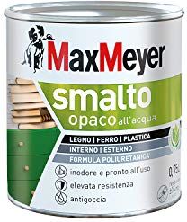 MAXMEYER Smalto All'Acqua Poliuretanico Opaco Bianco 0,75 L