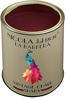 NICOLA VERNICI Vernice Vintage Chalk Shabby a Base di Acqua, per Interni ed Esterni, Aspetto Opaco, Made in Italy, Colore La Barbera- Formato 2,5 lt