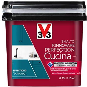 V33 Smalto Rinnovare Perfection Cucina Blu Petrolio Satinato 0,75 L