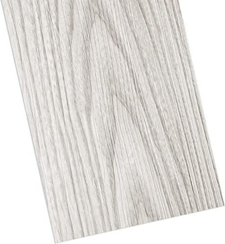 Livelynine 16 Piastrelle Adesive Pavimento Effetto Legno 90x15cm PVC Adesivo Pavimento Bagno Lavabile Pavimento Laminato Effetto Legno Grigio Chiaro per Cucina Soggiorno Camera Letto Carta Da Parati