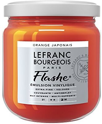 Lefranc Bourgeois Flashe  Vernice acrilica, arancio giapponese, vaso da 400 ml, colore vinilico