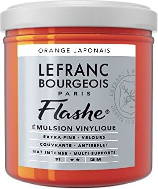 Lefranc Bourgeois Flashe – Colore, Vernice acrilica, Vinile, Arancione Giapponese, 125 ml (Confezione da 1)