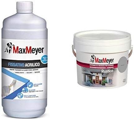 MAXMEYER kit Esterni Quarzo Rustico Grigio e Fissativo