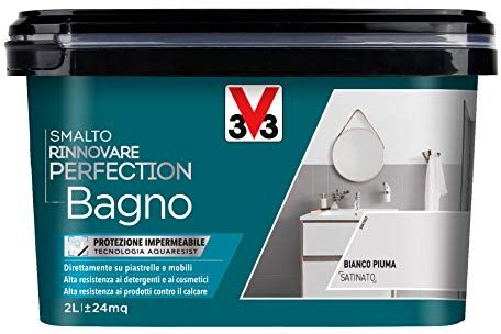 V33 Smalto Rinnovare Perfection Bagno Bianco Piuma Satinato 2 L