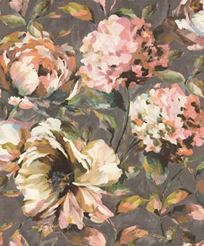 Rasch Fiori in rosa, verde e marrone della collezione Florentine III-10,05 m x 0,53 m (L x B) Carta da parati in tessuto non tessuto