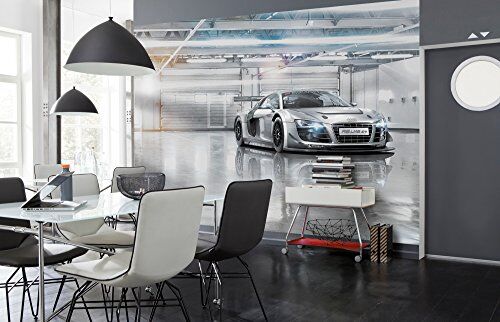 Komar 368 x 254 cm, Le Mans Audi R8 auto sportive", carta da parati, colore: grigio (Confezione da 8)