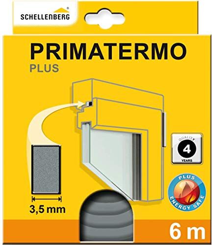 Schellenberg Primatermo Plus Guarnizione, 9 X 4 mm, 6 mt, Antracite, Lunghezza 6 m