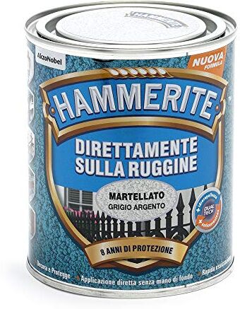 Hammerite Direttamente Sulla Ruggine Martellato Grigio Argento 0.75 l