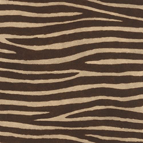 Rasch Carta da parati  Carta da parati in tessuto non tessuto con motivo zebra, beige e marrone, stampa animale, collezione African Queen III