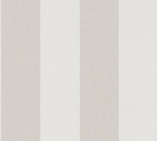 A.S. Création Carta da parati autoadesiva, motivo a righe, colore beige, marrone, crema, con strisce, 0,52 m x 2,5 m, made in Germany