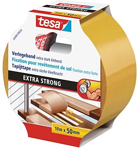 Tesa 05686-00018 Flooring Tape Extra Strong Hold, 10m x 50mm