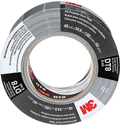 3M Nastro adesivo telato universale DT8, Argento, 48 mm x 23 m, 0.2 mm, confezionati singolarmente