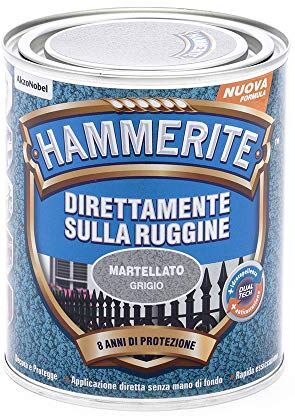 Hammerite Direttamente Sulla Ruggine Martellato Grigio 0.75 l