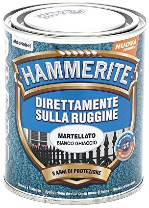 Hammerite Direttamente Sulla Ruggine Martellato Bianco Ghiaccio 0.75 l