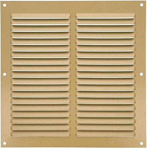 Amig Griglia quadrata in alluminio   Griglie di ventilazione per presa d'aria   Ideale per soffitto cucina e bagno   Dimensioni: 200 x 200 mm   Colore: oro