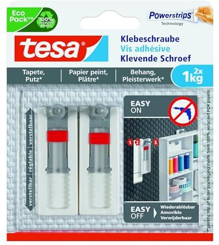 Tesa Adjustable Adhesive Screw for Wallpaper & Plaster 1kg