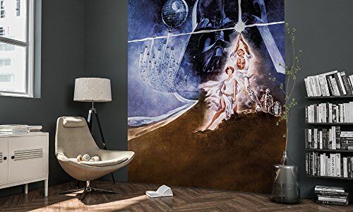 Komar Carta da parati fotografica in tessuto non tessuto, motivo: Star Wars Classic2, dimensioni 200 x 250 cm (larghezza x altezza), 2 pannelli, con colla, multicolore