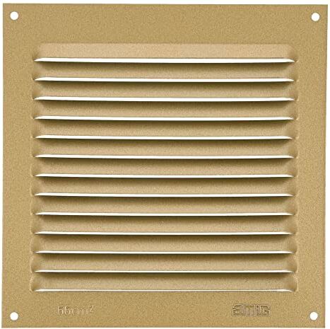 Amig Griglia quadrata in alluminio   Griglie di ventilazione per presa d'aria   Ideale per soffitto cucina e bagno   Dimensioni: 150 x 150 mm   Colore: oro