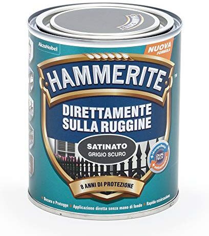 Hammerite Direttamente Sulla Ruggine Satinato Grigio Scuro 0.75 l