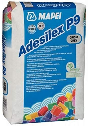 MAPEI Adesivo cementizio bianco per incollaggio di piastrelle ceramiche e materiale lapideo 25Kg Adesilex P9  Colore: GRIGIO