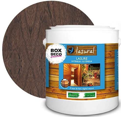 BOX DECO COULEURS Lasural Natura 3L, teak naturale biologico legno interno ed esterno ecologico