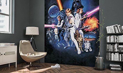 Komar Carta da parati fotografica in tessuto non tessuto, motivo Star Wars Classic 1", dimensioni 200 x 250 cm (larghezza x altezza), 2 pannelli, colla inclusa